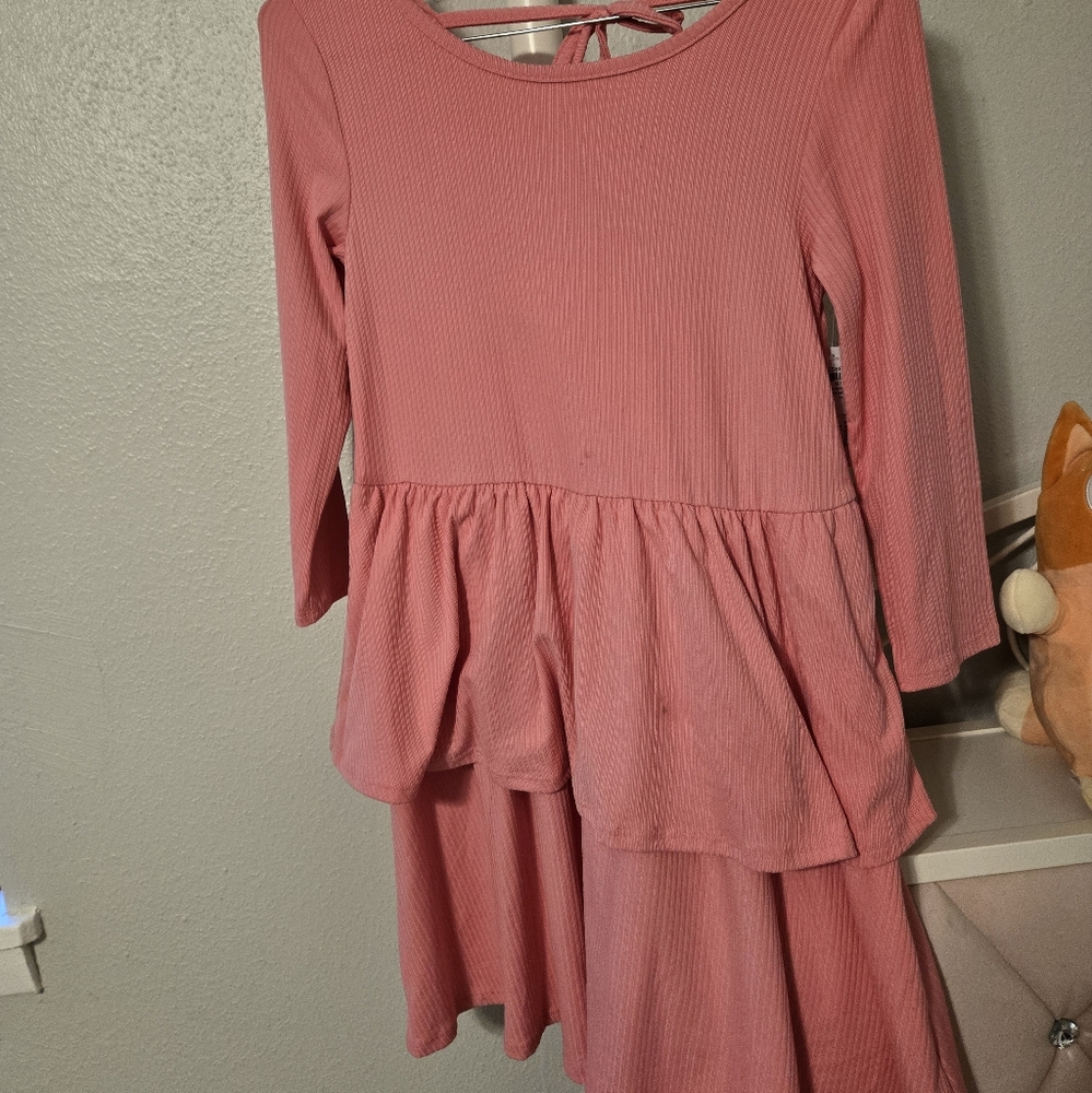 Epic Threads Pink Long Sleeve Peplum Dress